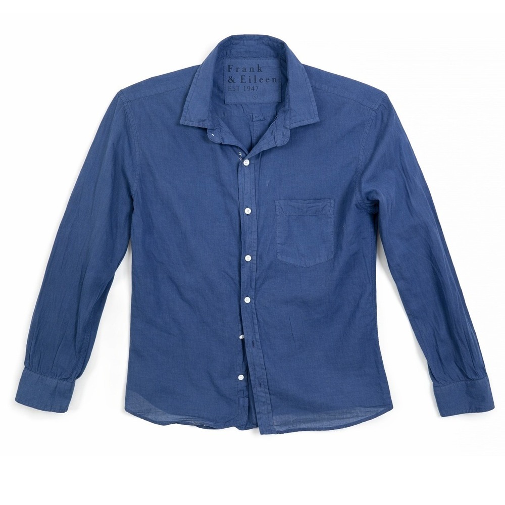 Frank & Eileen Luke Men Size Small Blue Organic Cotton Button Down Shirt Men's